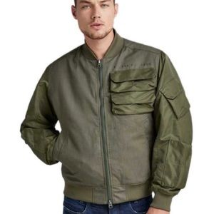 Multiple pockets-snap closure, upper sleeve pocket- Velcro closure 2way zipper,